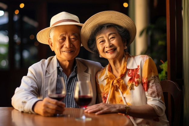 fashionable elderly couple enjoy their vacation and life and shown their sweet love