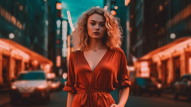 Fashionable girl in the city