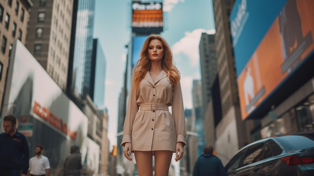 Fashionable girl on the street