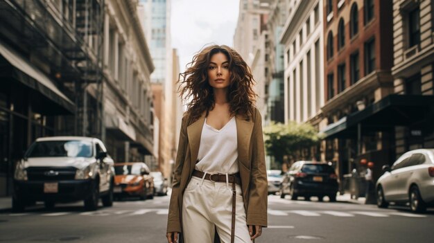 Foto ragazza alla moda per strada