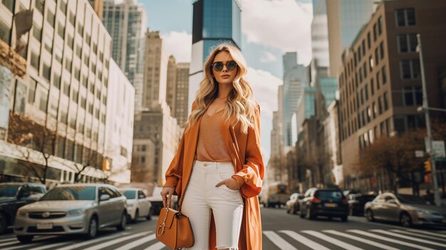 Fashionable girl on the street