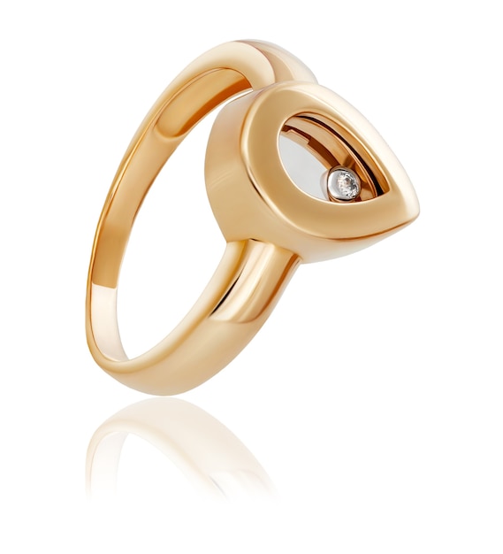 Fashionable gold ring with a diamondThe original gold ring.