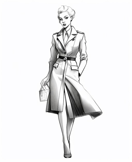 Photo fashionable illustrations chic sketches and stylish women in line art