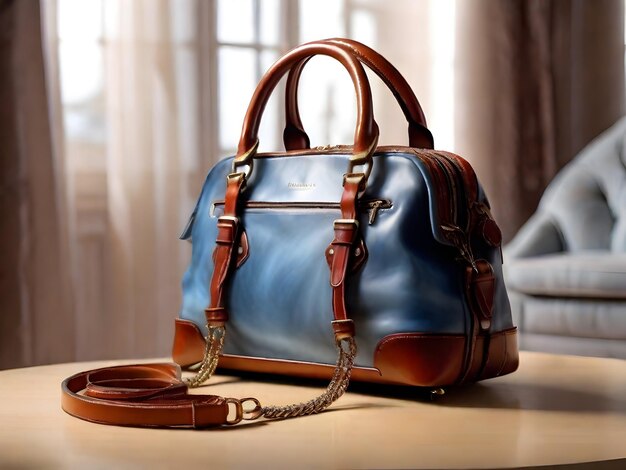 Fashionable luxury a ladies bag at indoors background