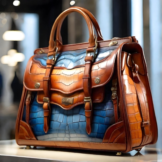 Fashionable luxury a ladies bag at indoors background