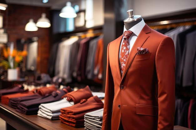 Fashionable mens suits clothing collection ai generated