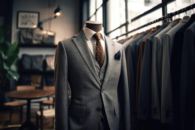 Fashionable mens suits clothing collection ai generated