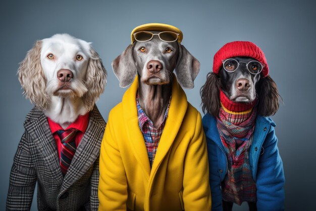 Fashionable Pooch Posse Stylish Dogs Strut their Stuff in a Chic Studio Setting