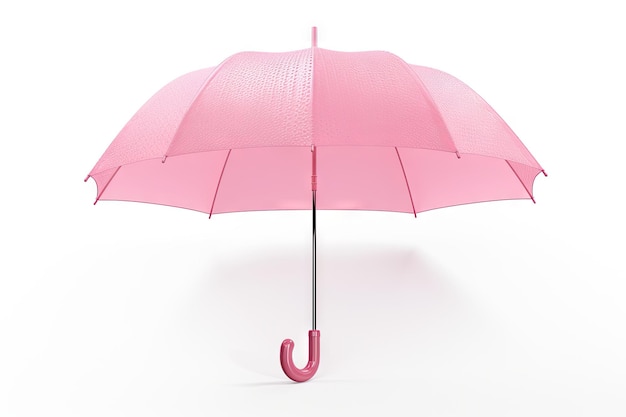 Fashionable rain protection and trend with a pink umbrella on a white background