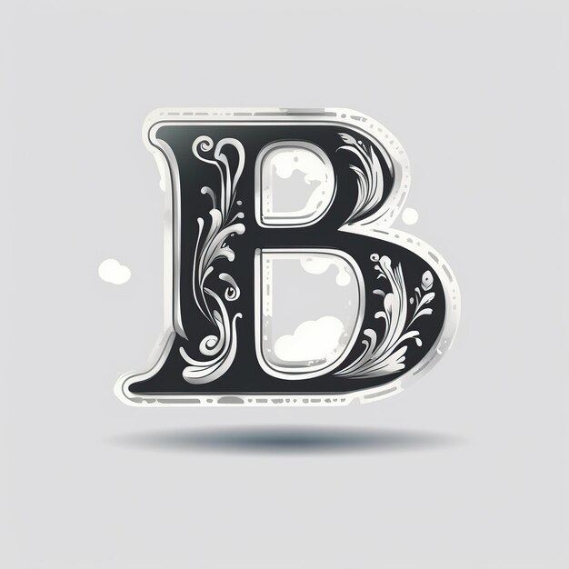 Fashionable stylish alphabets typography Letter B