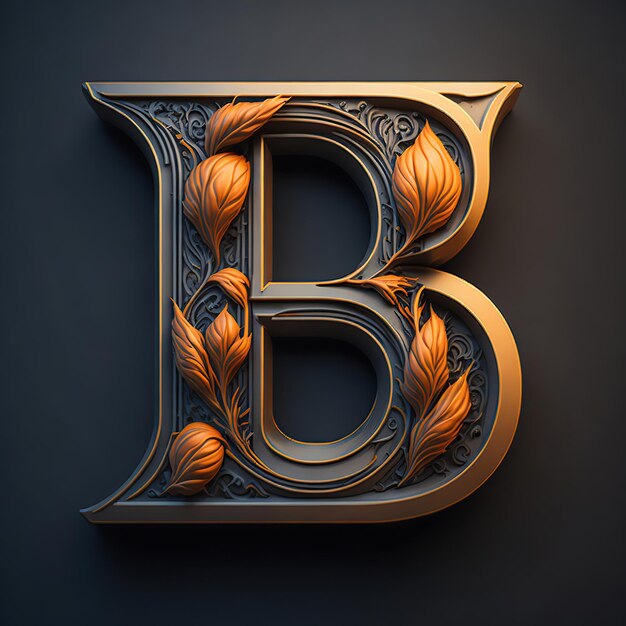 Fashionable stylish alphabets typography Letter B