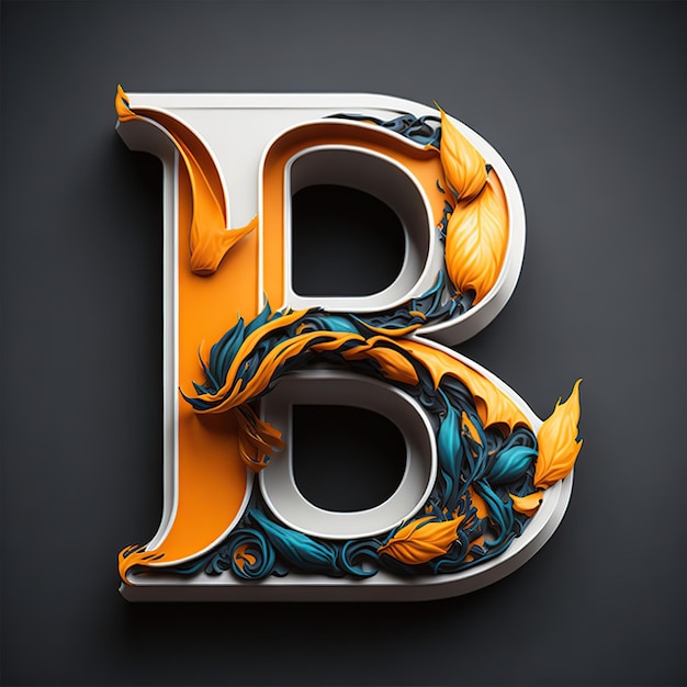 Fashionable stylish alphabets typography Letter B