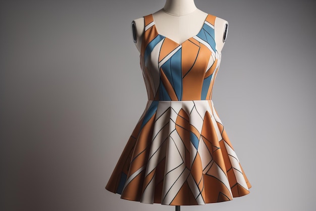 Fashionable summer dress on a mannequin in studio generative ai