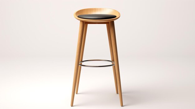 Fashionable timber bar chair on pale background