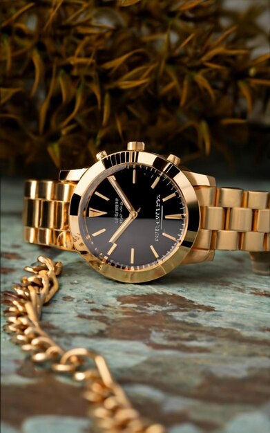 Fashionable watch in closeup