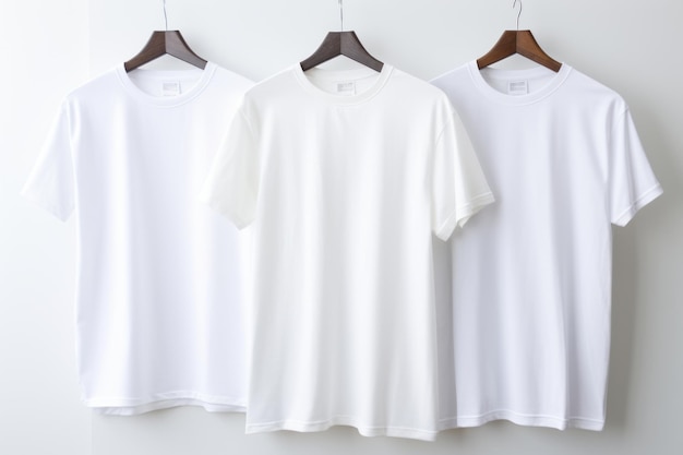 Photo fashionable white tshirts a stylish topview perspective