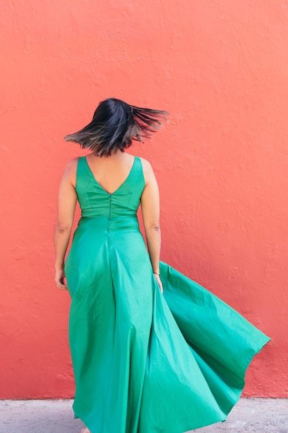 Fashionable Woman In Green Dress