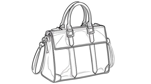 Photo fashionable womens bag vector sketch