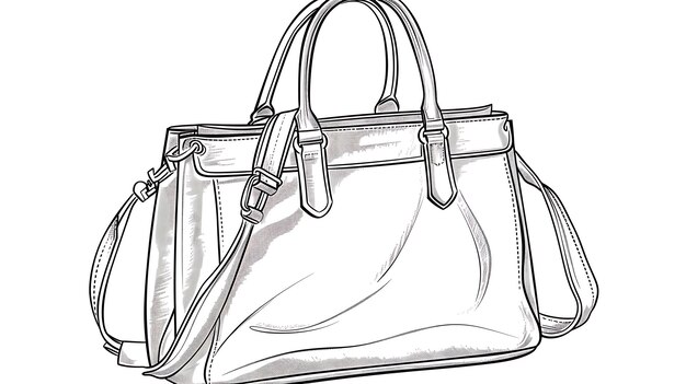 Photo fashionable womens handbag vector sketch illustration