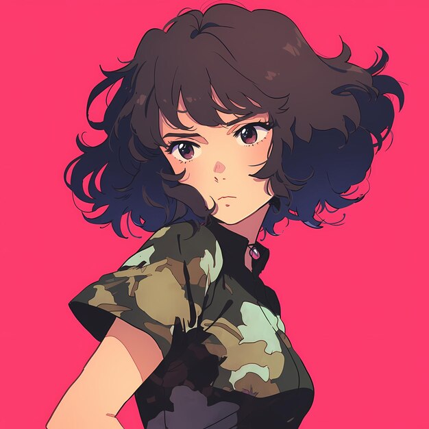 FashionForward Woman in Camo Shirt