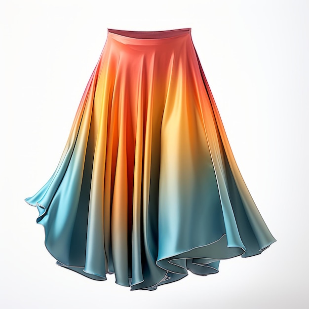 Photo fashionillustration inspired gradient skirt with flowing fabrics