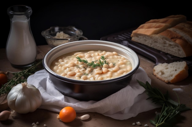 ファソラタ ギリシャ 豆スープ 健康的な昼食 食事 夕食 料理 食事 豆類 アイを生成する