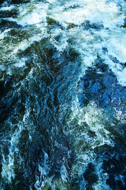 Fast flowing water closeup