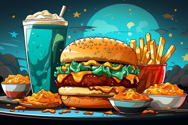 Photo fast food background