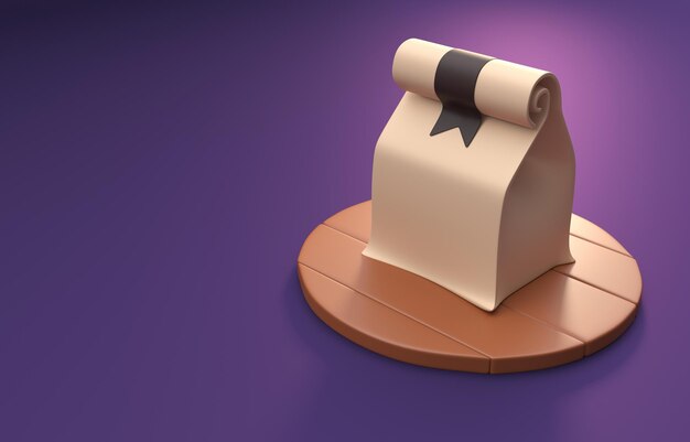 Fast Food Bag 3D Illustration