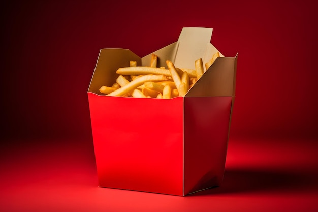 Fast Food Box with French Fries