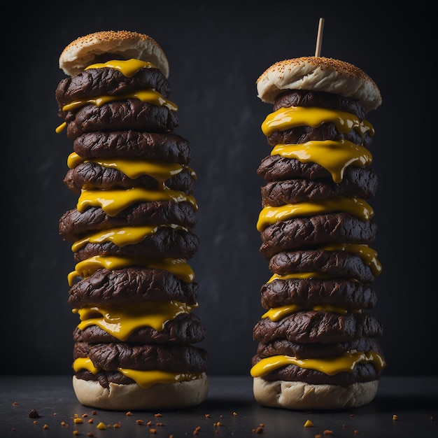 A fast food burger Photo Ai Generated