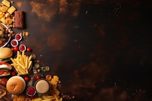 Premium Photo | Fast food design pattern or junk food design background