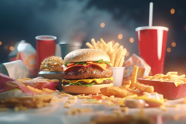 Photo fast food generate ai