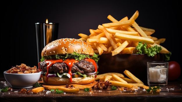 fast food HD 8k wall paper Stock Photographic image