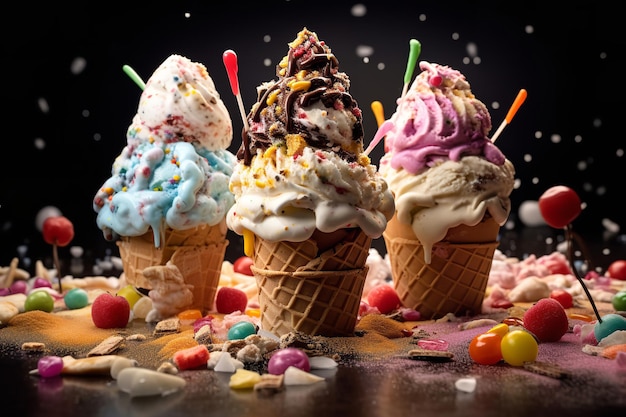 Premium AI Image Fast Food Ice Cream Treats premium-ai-image-fast-food-ice-cream-treats