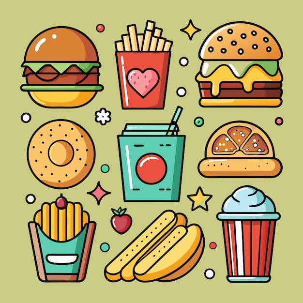 Fast Food Icons Set