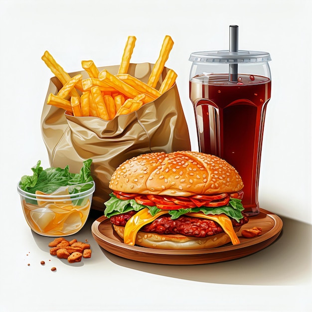 Foto illustrazione di fast food