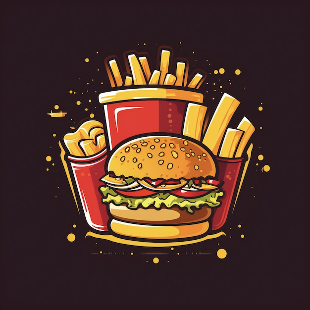 fast food logo icon illustration