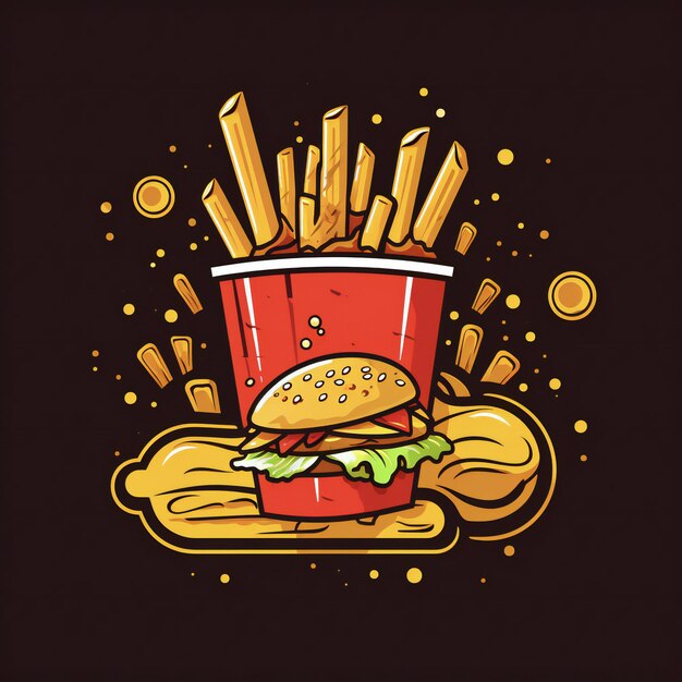 Photo fast food logo icon illustration