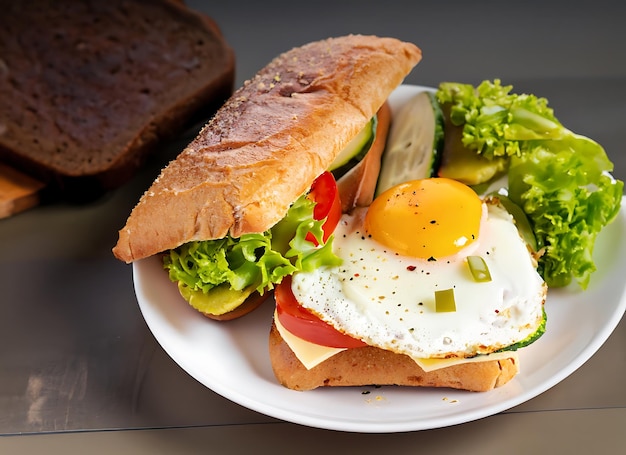 Fast food menu food meal breakfast bread sandwich Vegetables and egg