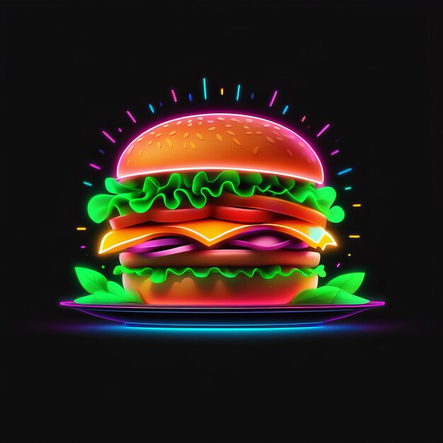 fast food neon sign burger cheeseburger hamburger burger hamburger and burger fast food m