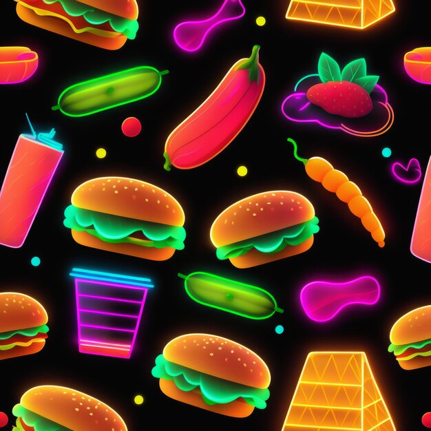 fast food pattern with burger fries burger hamburger burger hot dog hot dog fast food ve