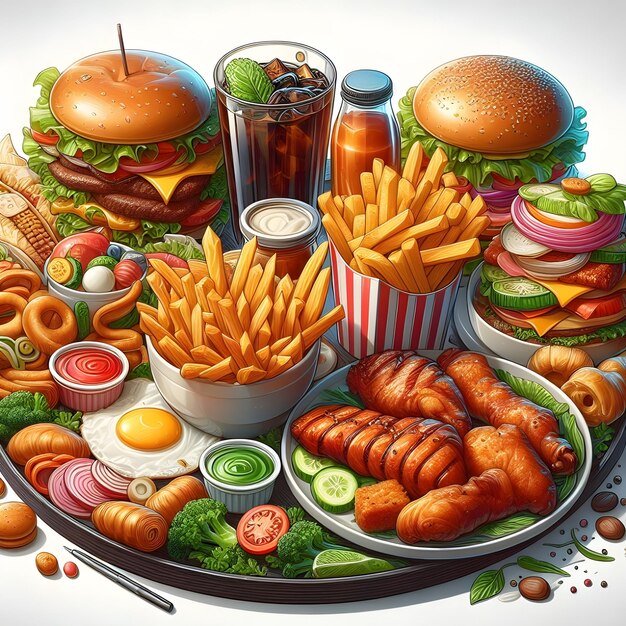 Photo fast food platter