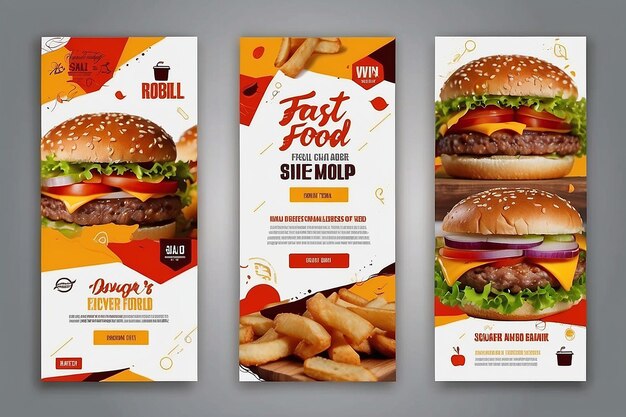 Photo fast food restaurant menu social media marketing web banner template design
