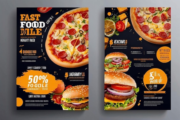 Foto menu di fast food social media marketing web banner modello di progettazione