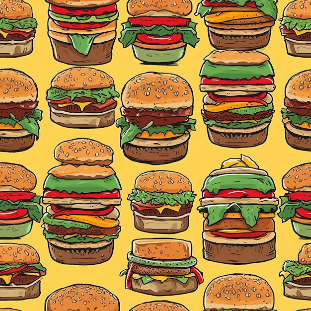 fast food seamless pattern