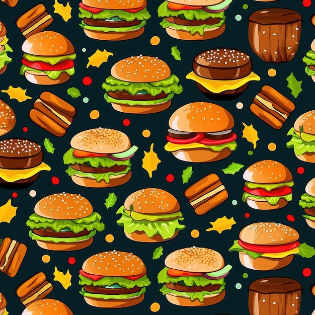 Fast food seamless pattern