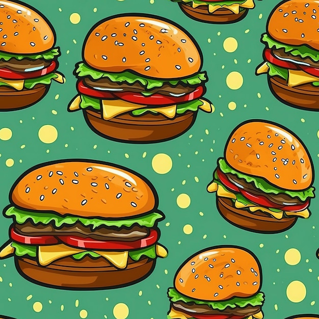 fast food seamless pattern