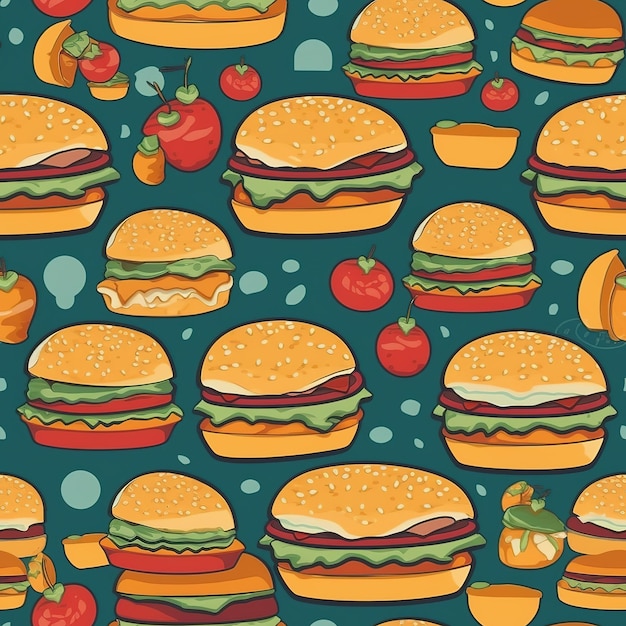 fast food seamless pattern