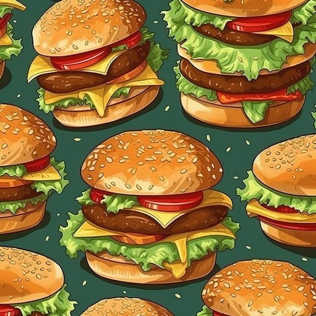 fast food seamless pattern